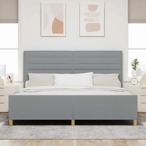 Estrutura de Cama vidaXL em Cinza Claro, 200x200 cm, Tecido