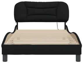 Estrutura de cama sem colchão 100x200 cm tecido preto