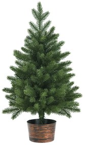 Árvore de Natal Artificial de 60 cm para Secretária Não Iluminada com 50 Ramos Base com Vaso Verde