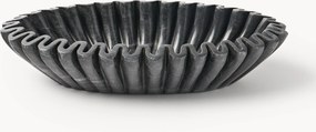 Taça decorativa oval em mármore artesanal Santorini, L 35 cm
