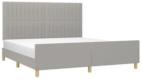 Estrutura de cama sem colchão 160x200 cm tecido cinzento-claro