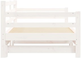 Sofá-cama com gavetão 90x190 cm madeira de pinho maciça branco