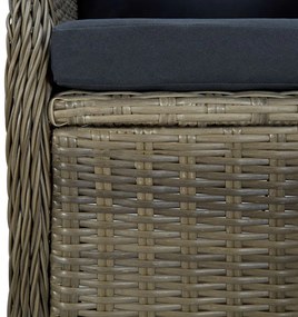 3 pcs conjunto de jantar para jardim castanho