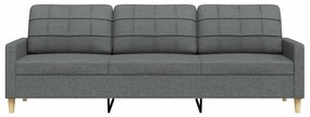 Sofá de 3 lugares 210 cm tecido cinza-escuro