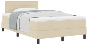 Cama Box Spring com Colchão Creme 120x200 cm Tecido