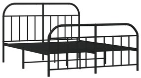 Estrutura de cama sem colchão com pés 160x200 cm preto