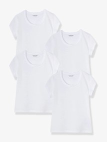 Agora -30%: Lote de 4 camisolas de mangas curtas branco