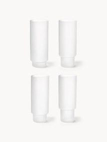 Copos altos de vidro artesanal com padrão em relevo Ripple, conjunto de 4, 300 ml