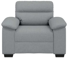 Poltrona tecido 60 cm cinzento-claro
