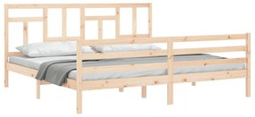Estrutura de cama com cabeceira 200x200 cm madeira maciça