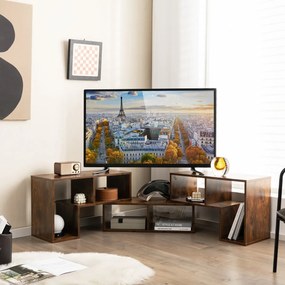 Móvel de TV de 3 peças para TV de até 65 '' para sala de estar castanho