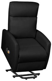 vidaXL Poltrona massagens elevatória couro artificial preto