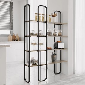 Estante "Nero" - Preto - 125x180x28cm - Design Moderno