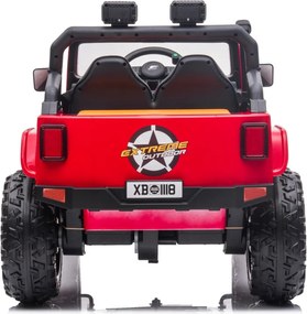 Jipe elétrico para Crianças 24V 4x4 Jeep Monster Rodas de espuma EVA, assento Couro ecológico Vermelho