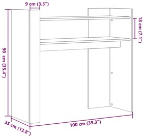 Mesa consola 100x35x90 cm derivados de madeira carvalho sonoma