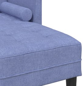 Conjunto de Sofá de 2 Peças com Almofadas Azul Jeans Tecido