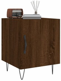 Mesa cabeceira 2pcs 40x40x50cm deriv. madeira carvalho castanho