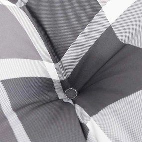 Almofadões para paletes 3 pcs tecido xadrez cinzento