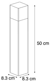 Pino de aterramento de 50 cm e luva de cabo de vidro de opala preta de amarração ao ar livre - Dinamarca Moderno