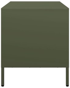 Móvel de TV 68x39x43,5 cm aço laminado a frio verde-azeitona
