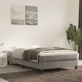Estrutura de cama sem colchão 120x200 cm veludo cinzento-claro
