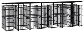 vidaXL Canil de exterior com telhado 12,9 m² aço
