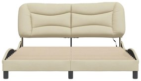 Estrutura de cama com LED sem colchão 160x200 cm tecido creme