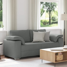 Sofá Loveseat vidaXL Cinza Escuro 140 cm Tecido