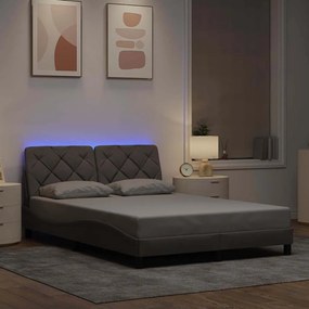 vidaXL Estrutura cama com LED sem colchão 120x200 cm tecido