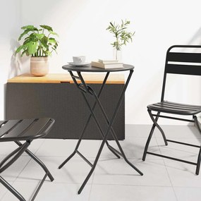 vidaXL Mesa de Jardim Dobrável Antracite Ø50x72 cm Aço