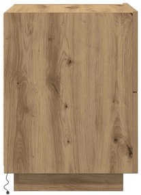 Cristaleira vidaXL com Luzes LED Carvalho Artesanal 45x40x55 cm