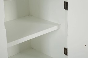Aparador Tolosa com 2 Portas – 79x48x67 cm – Branco, Castanho e Dourad