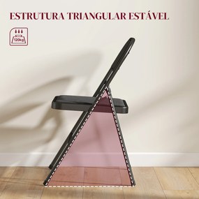 Conjunto de 4 Cadeiras Dobráveis (MESA NÃO INCLUIDA) com Encosto e Estrutura de Aço para Sala de Estar escritório Estúdio 45x46x78 cm Preto