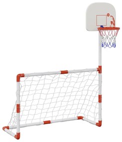 Conjunto de futebol e basquetebol infantil c/ bolas 98x50x70 cm