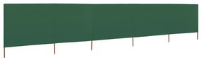 Para-vento com 5 painéis em tecido 600x160 cm verde