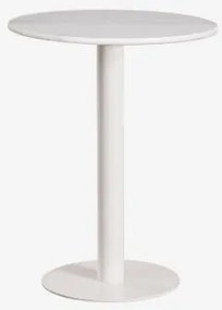 Mesa De Bar Redonda Em Pedra Natural Xiren Ø60 Cm & Mármore Branco Guangxi & Branco Glacial - Sklum