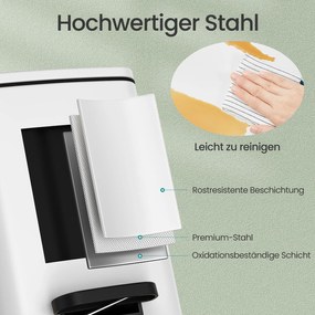 Caixote do lixo para casa de banho 6 litros 23,9 x 19,3 x 25,5 cm com pedal em aço branco