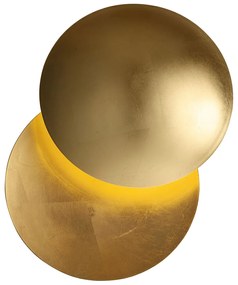 Candeeiro de parede moderno dourado 34,5cm 2-luzes - Sunrise Moderno