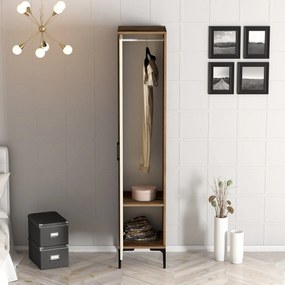 Roupeiro Kumsal P – Nogueira e Creme – 40x47,5x201,4 cm