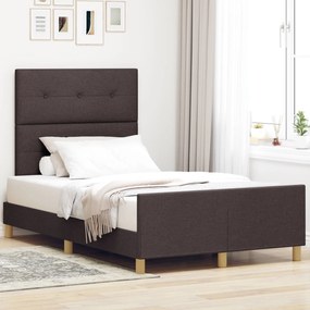 Cama de tecido marrom escuro vidaXL 120x190 cm