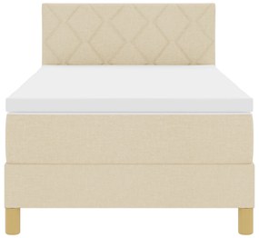 Cama Box Spring com Colchão Creme 90x200 cm Tecido