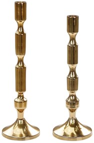Conjunto de 2 castiçais em metal dourado DIKIRNIS Beliani