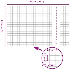 Conjunto de Cerca de Jardim Pacote de 2 Prateado galvanizado