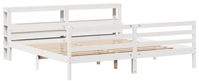 Estrutura de cama c/ cabeceira sem colchão 200x200 cm branco