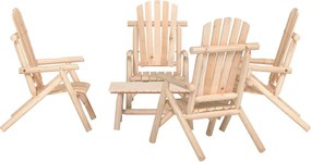 vidaXL 5 pcs conjunto lounge de jardim madeira de abeto maciça