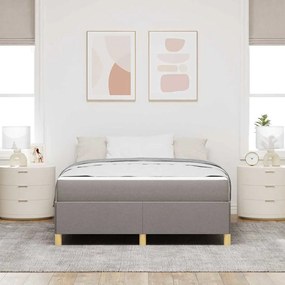 Cama Box Outros Taupe e Branco 140 x 190 cm tecido