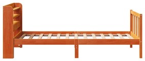 Estrutura cama c/ cabeceira 90x200 cm pinho maciço castanho-mel
