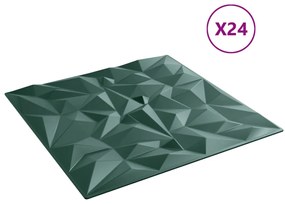 Painéis de parede 24 pcs 50x50 cm 6 m² XPS ametista verde
