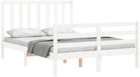 Cama sem colchão 120x200 cm madeira de pinho maciça branco