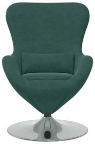 Poltrona Ovo Veludo Verde Escuro